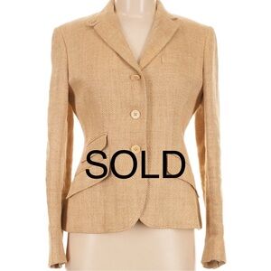 Ralph Lauren Blue Label Beige Linen Blazer Made in Italy 8